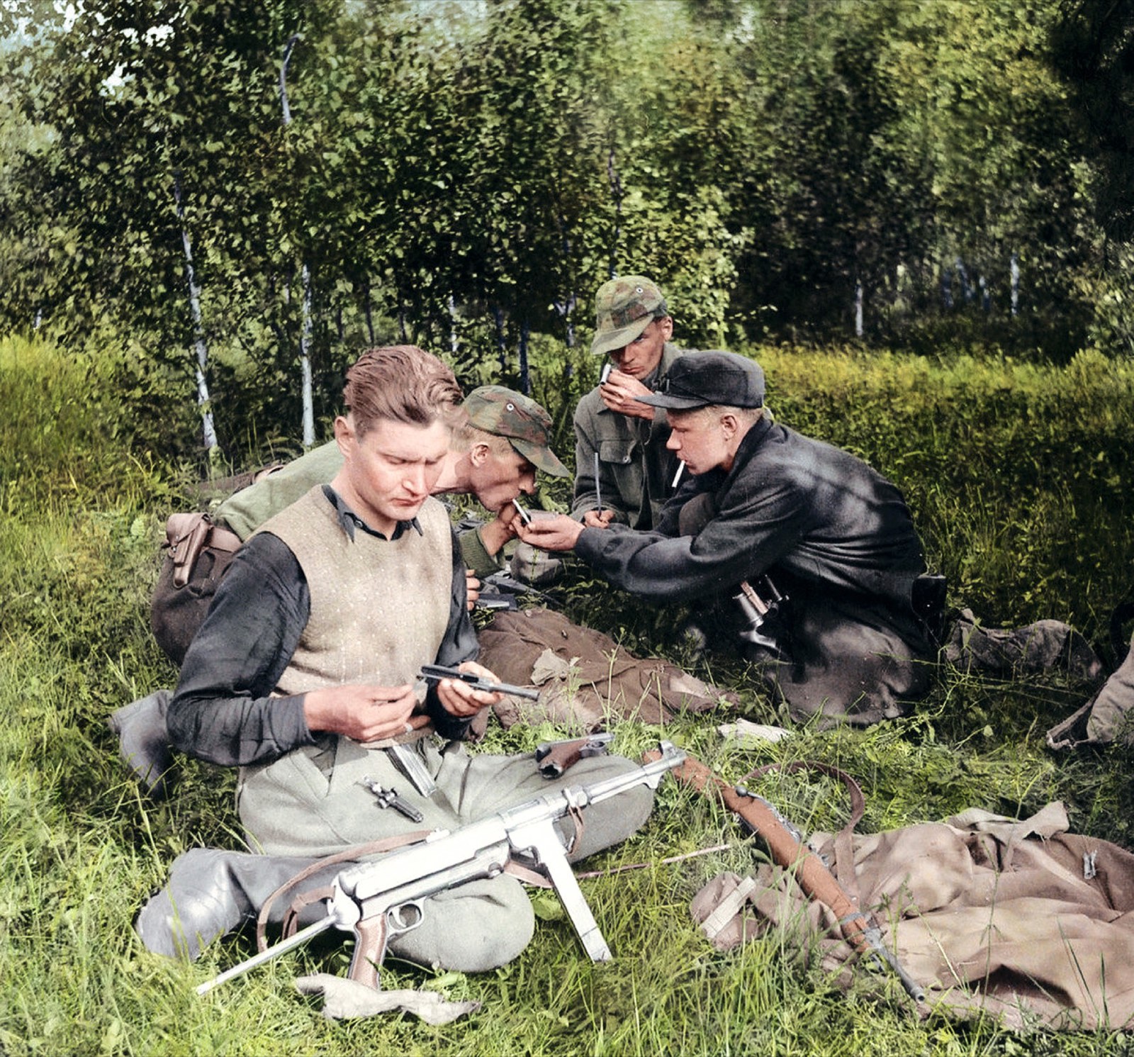 Forest Brothers after a shooting exercise in Veskiaru, Järva County, 1953 — the war after the war.
