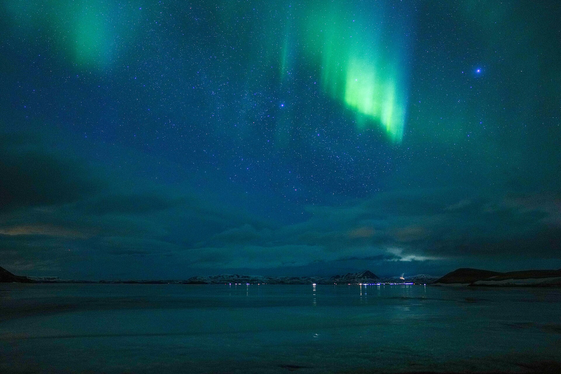 Northern lights over Mývatn — the island of fire, ice, and long winter skies.