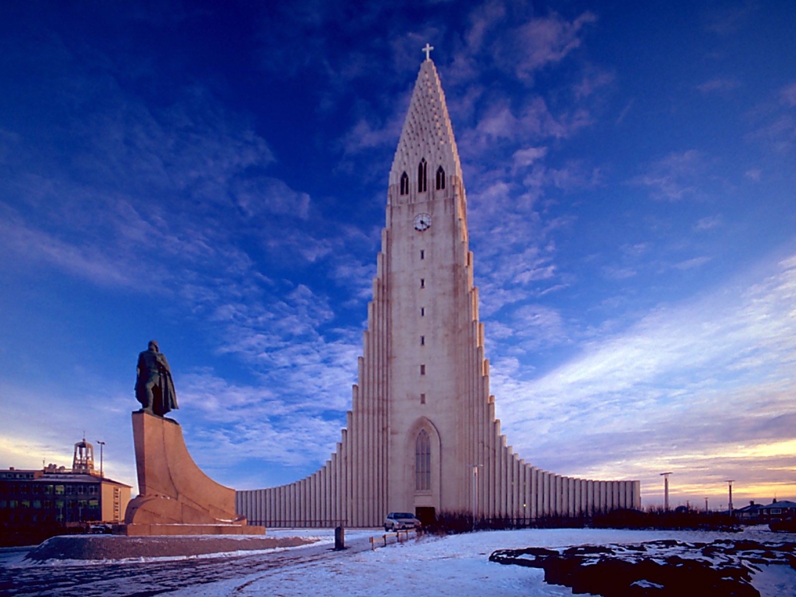 Hallgrímskirkja in Reykjavík — a modern landmark of the independent capital.