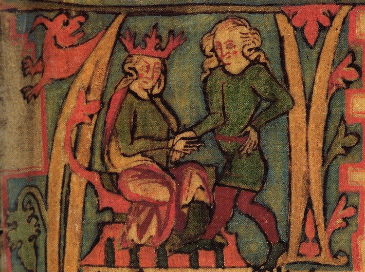 Harald Fairhair in the *Flateyjarbók* — the king who, by saga, bound the petty realms into one.