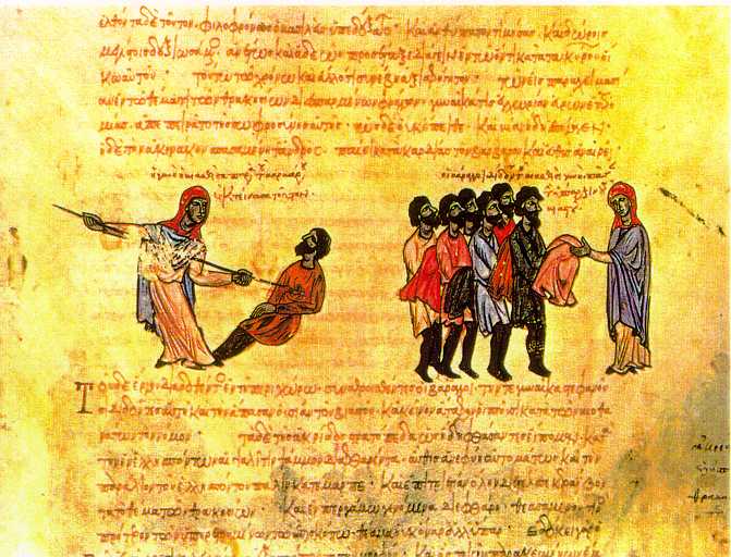 A scene from the Madrid Skylitzes — the Byzantine world where Swedish Vikings served as Varangians.